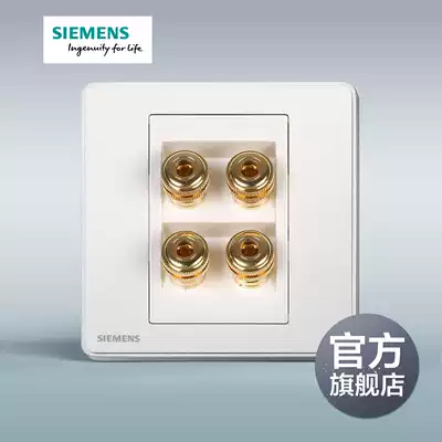 Siemens switch socket Rui Zhi titanium silver frame 86 type double terminal four-head audio official flagship store