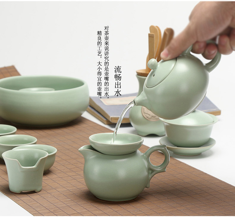 Office kung fu tea set household contracted slicing tureen teapot teacup tea tray of a complete set of your up porcelain tea set