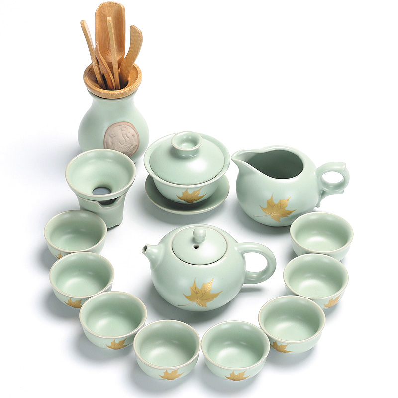 Office kung fu tea set household contracted slicing tureen teapot teacup tea tray of a complete set of your up porcelain tea set