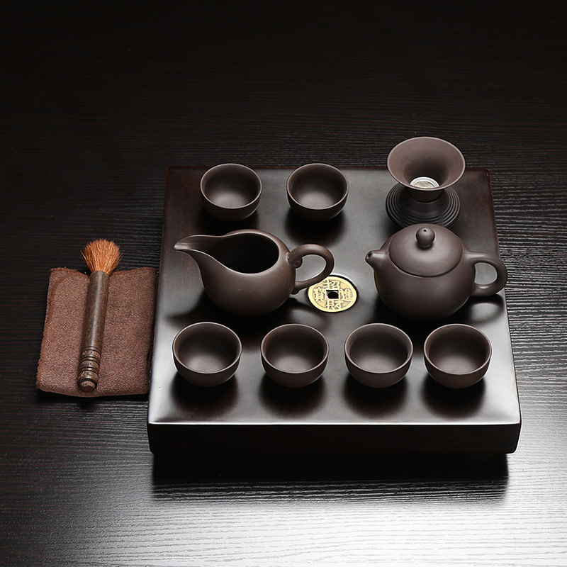 Xin arts margin of tea tea consolidation piece of ebony tea tray of a complete set of ceramic tea set kung fu tea set