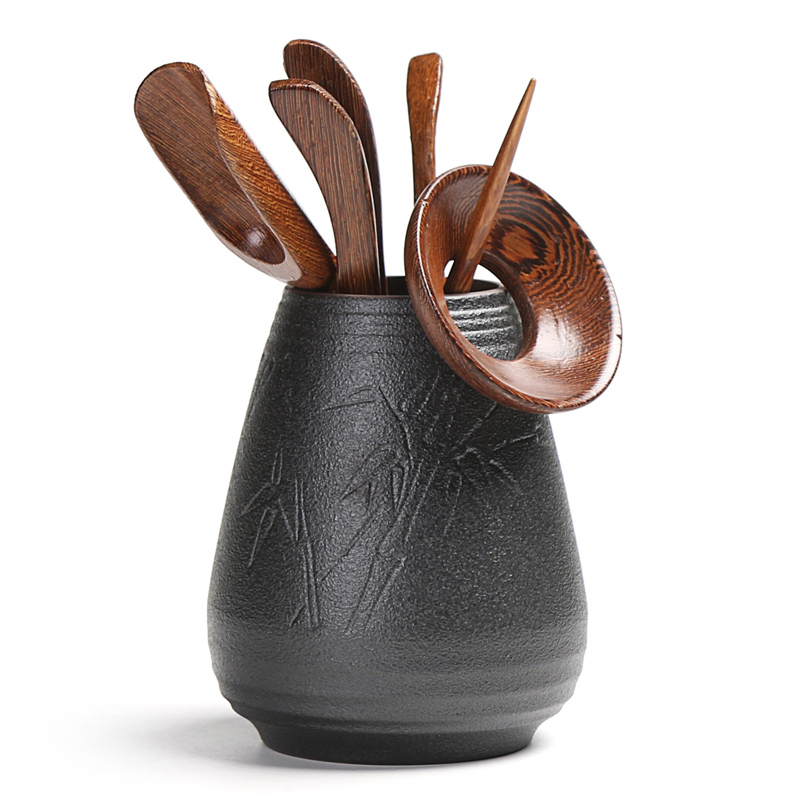 Xin yi yuan kung fu tea sets accessories ebony wood, ceramic zero with the combination of a complete set of tea six gentleman