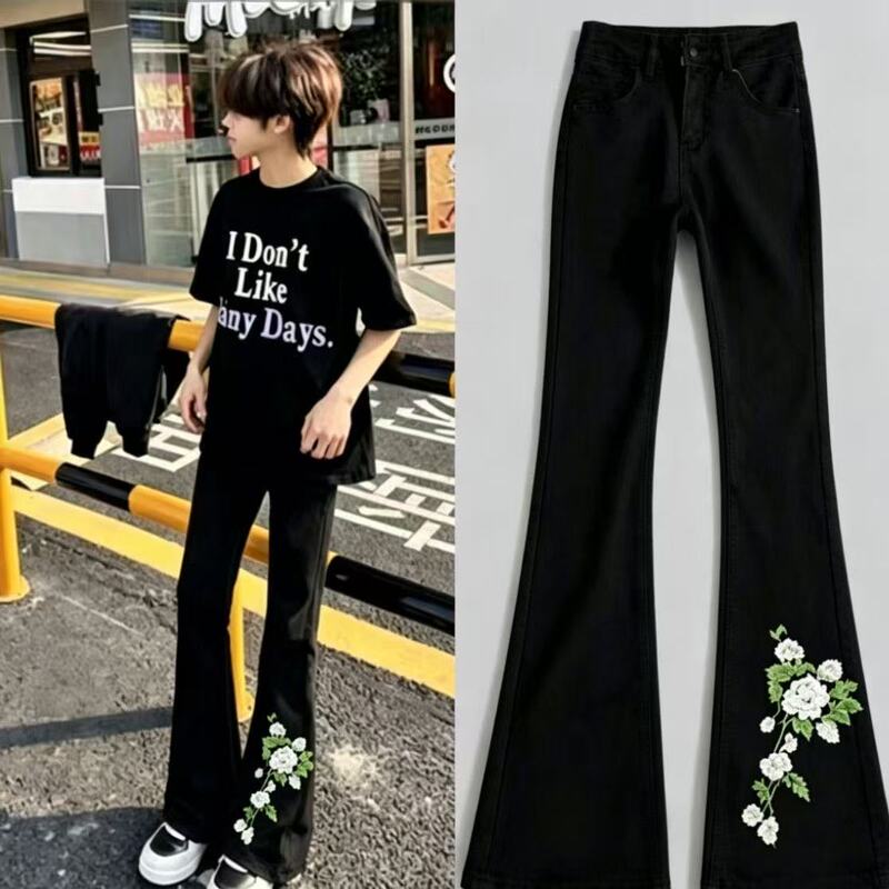 2026 New Luxury Trendy Brand Student Cross Print Summer Breathable Flared Jeans 2026 New Luxury Trendy Brand Student Cross Print Summer Breathable Flared Jeans