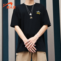 Noble Bird T - shirt Men knit - collar short - sleeve T - shirt 2022 New Couple in the National Trend Mens Top