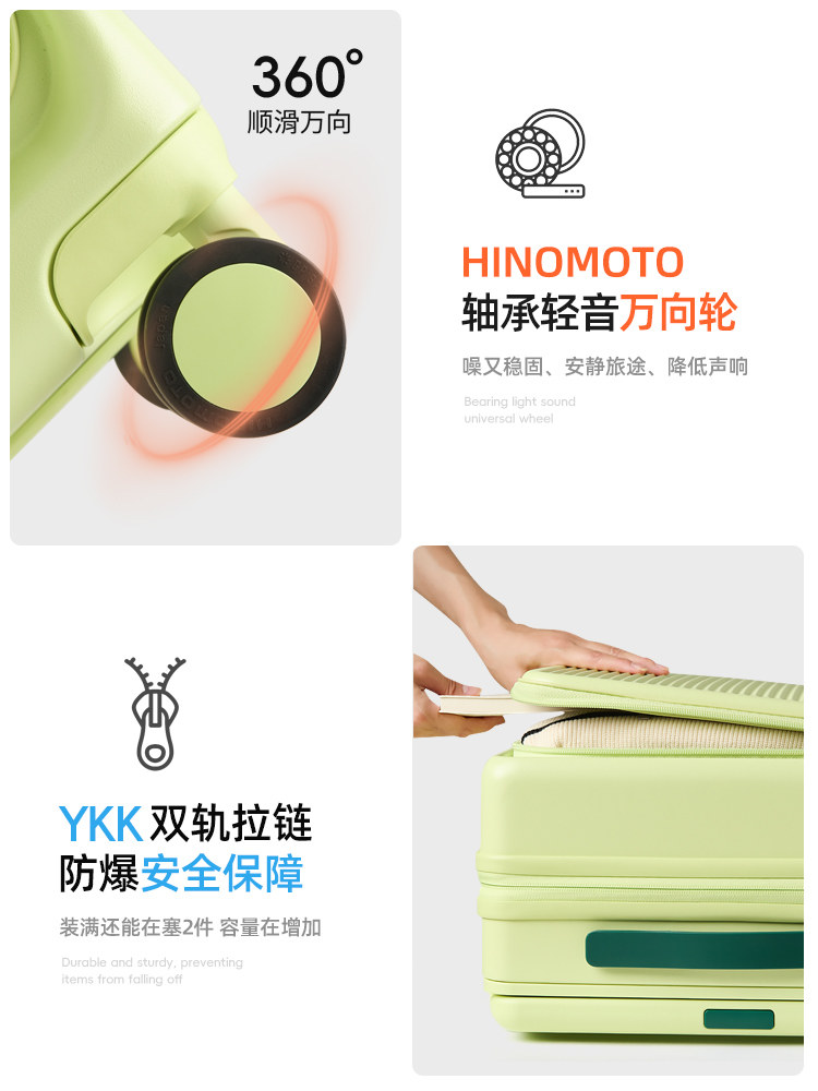 Wide Handle Suitcase for Women 2025 New Model Side-Opening Cover Boarding Expandable Multifunctional Travel Password Suitcase for Men 24