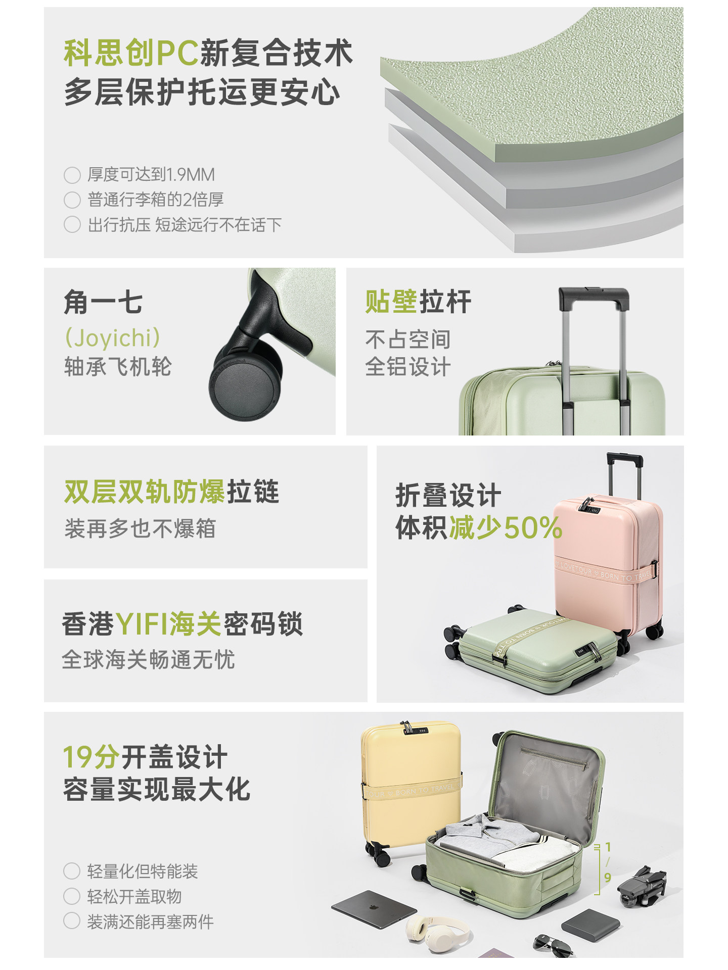 Foldable Suitcase for Women, Expandable, Large Capacity, 20inch Carry-On Suitcase, Lightweight Trolley Case for Men, Password Travel Suitcase, Durable