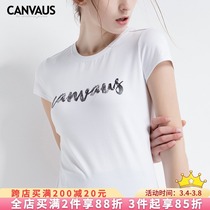 CANVAUS summer dress LOGO print character short sleeve T-shirt female round collar minimalist jacket P133A