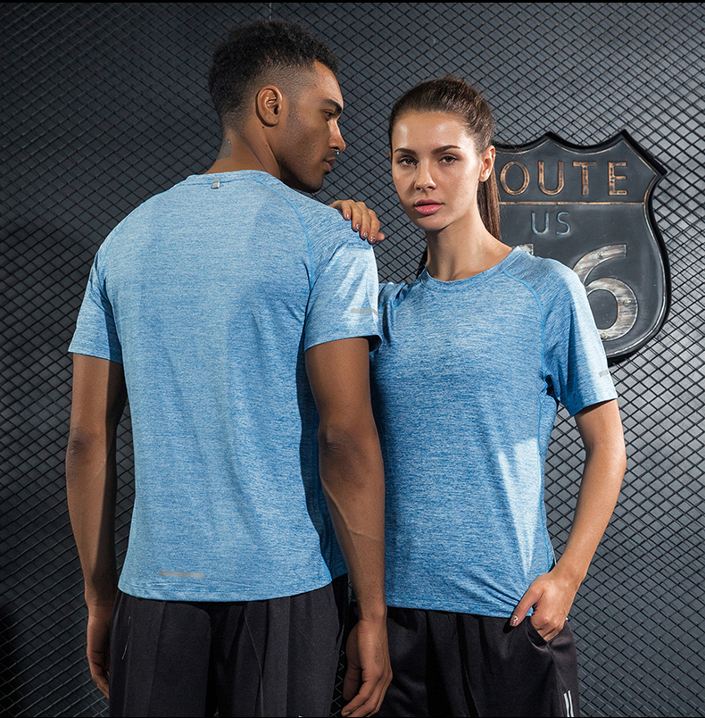 Thể thao ngắn tay T-Shirt nam giới và phụ nữ nhanh chóng làm khô quần áo thoáng khí quần áo tập thể dục nửa tay áo mùa hè phần mỏng lỏng chạy áo sơ mi áo top tank