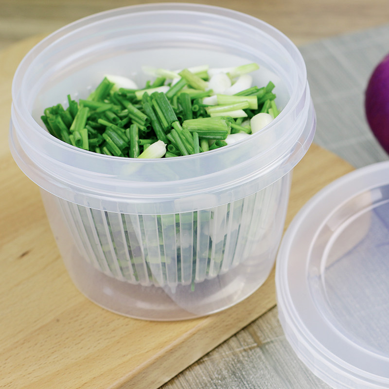 Japan's original imported kitchen green onion ginger garlic fresh-keeping box refrigerator drained fresh-keeping storage plastic sealed box with lid
