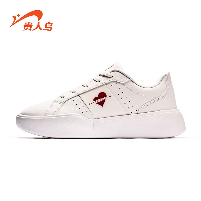 Giày nữ cao cổ 2019 mùa xuân và mùa thu mới giày đế xuồng thấp dành cho sinh viên đế dày tăng giày thể thao màu trắng thủy triều - Dép / giày thường