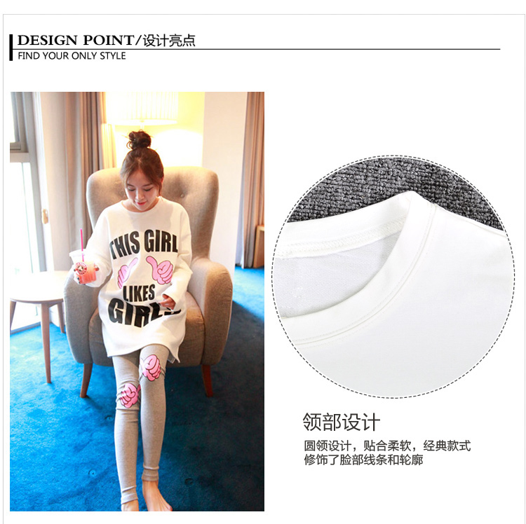 Bộ đồ ngủ mới cho nữ mùa xuân và mùa thu Bộ đồ cotton dài tay phiên bản Hàn Quốc có thể mặc mùa thu lỏng lẻo Bà Modal phục vụ tại nhà kiểu đồ bộ may vải thun
