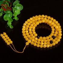Decorated with natural worry-free 108 amber beeswax handstring chicken oil yellow beeswax 108 beads