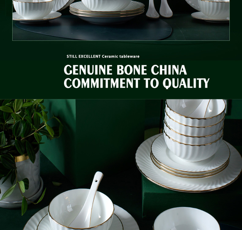 Northern dishes suit household combination fashion simple Chinese ipads porcelain tableware suit dishes of jingdezhen ceramic bowl