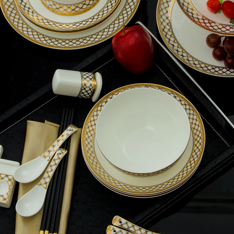 Jingdezhen ceramic tableware dishes of high - grade ceramics from continental food relief up phnom penh wedding gift set suits for