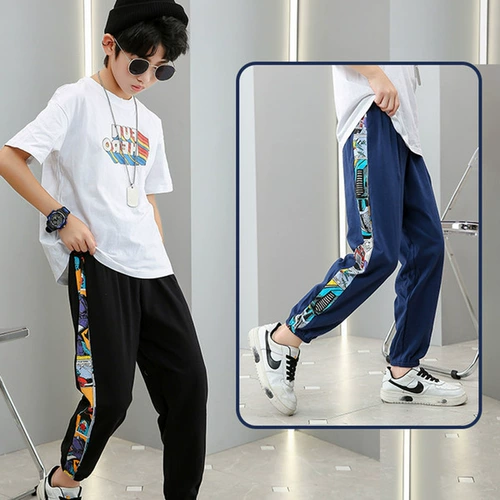 Летние тонкие спортивные детские штаны, летняя одежда, средство от комаров, подходит для подростков, свободный крой