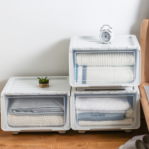 Side opening storage box Plastic king size finishing box Stackable storage box Living room toy oversized storage box