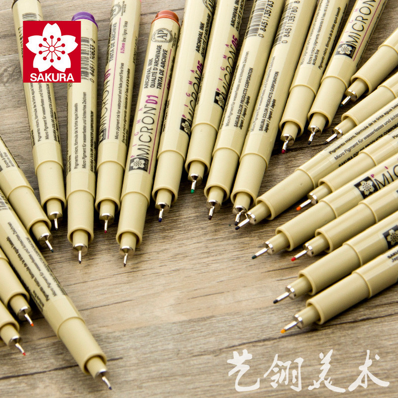Japan Cherry Blossom Color Needle Tubing Pen Waterproof Hooking Pen Cartoon Sketching Pen Design Drawing Hand-drawn Paintbrush Sketch Pen
