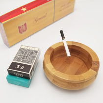 Retro Zen ashtray household coffee table fashion creative personality trend ashtray Nanzhu original wooden natural style