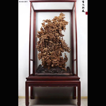 Agarwood carving Guanyin Buddha statue landscape flowers and birds wood carving crafts hundred birds Chaofeng home living room root carving ornaments