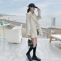 Small blazer womens tide Korean version of loose 2021 spring new pop temperament small man casual suit