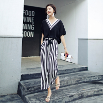 Wide leg pants professional suit two-piece suit Western style fashion chic2020 summer new age thin temperament goddess fan