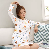 Đặc biệt hàng ngày mùa thu mới phiên bản Hàn Quốc của đồ ngủ học sinh nữ dài tay cotton XL phục vụ đêm mùa đông váy cho người trung niên