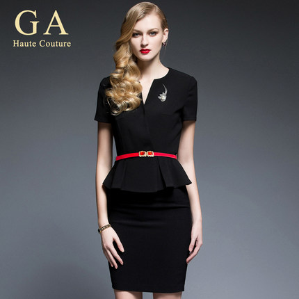GA夏装ol职业装女装套装时尚套裙酒店工服美