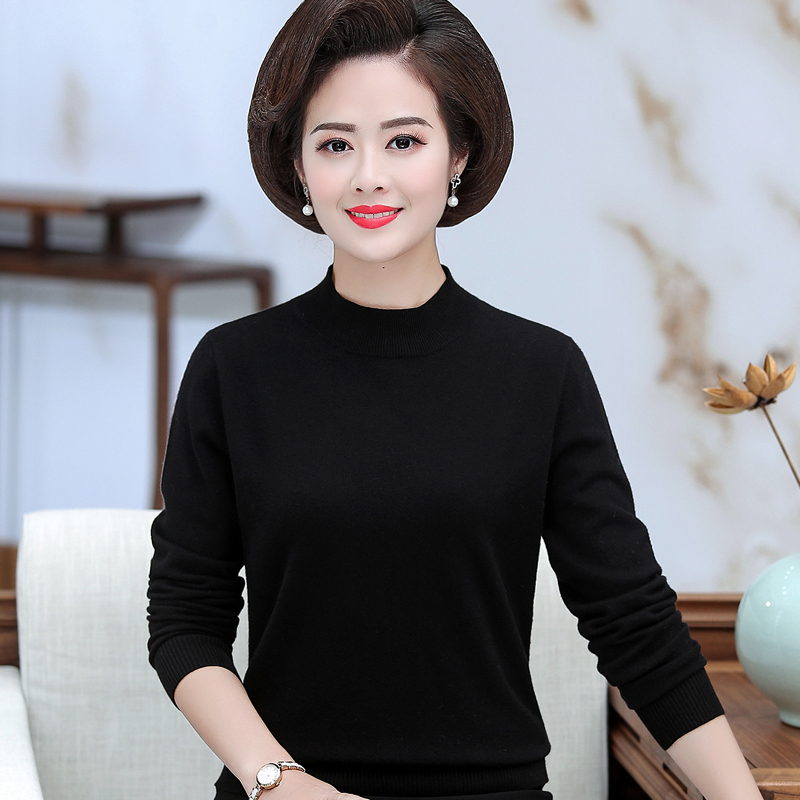 Super Comfortable Spring Thin Wool Sweater for Mothers, Suitable for Middle-Aged and Elderly Women, Inner Wear, Spring and Autumn Base Shirt for Middle-Aged Women Super Comfortable Spring Thin Wool Sweater for Mothers, Suitable for Middle-Aged and Elderly Women, Inner Wear, Spring and Autumn Base Shirt for Middle-Aged Women