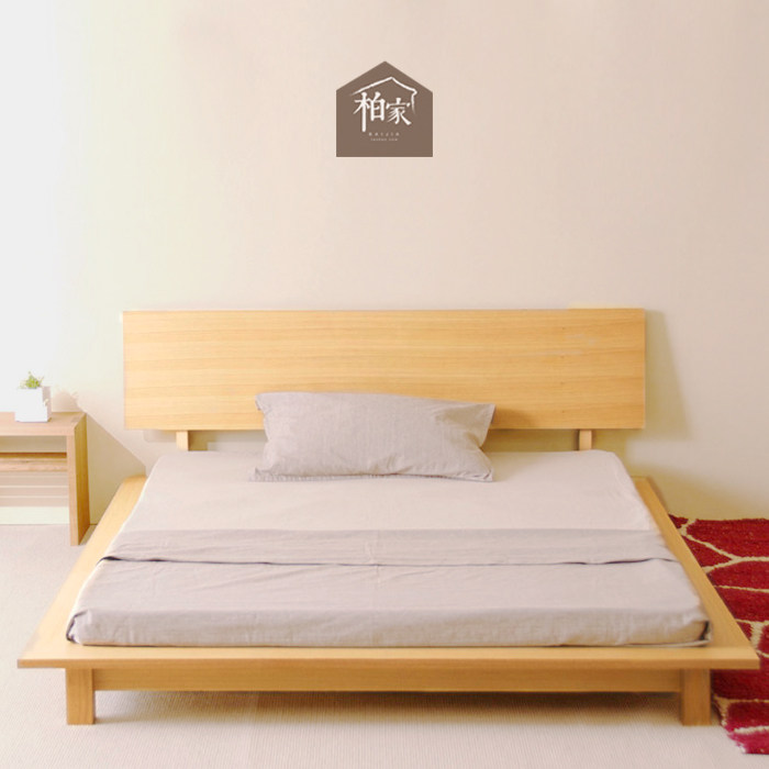 Japanese-style tatami bed single bed double bed simple solid wood 1 meter 2 1 4 1 61 8 export health and environmental protection