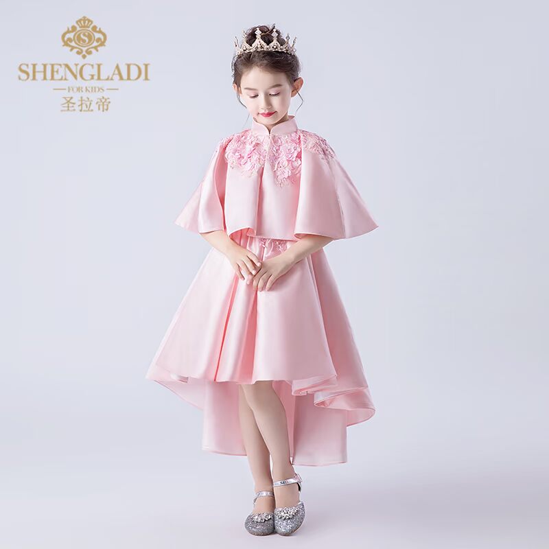 Váy hoa cô gái trẻ em đám cưới cô gái công chúa váy mùa đông dài tay váy dạ hội catwalk nhỏ chủ trang phục quần áo cô dâu chú rể trẻ em