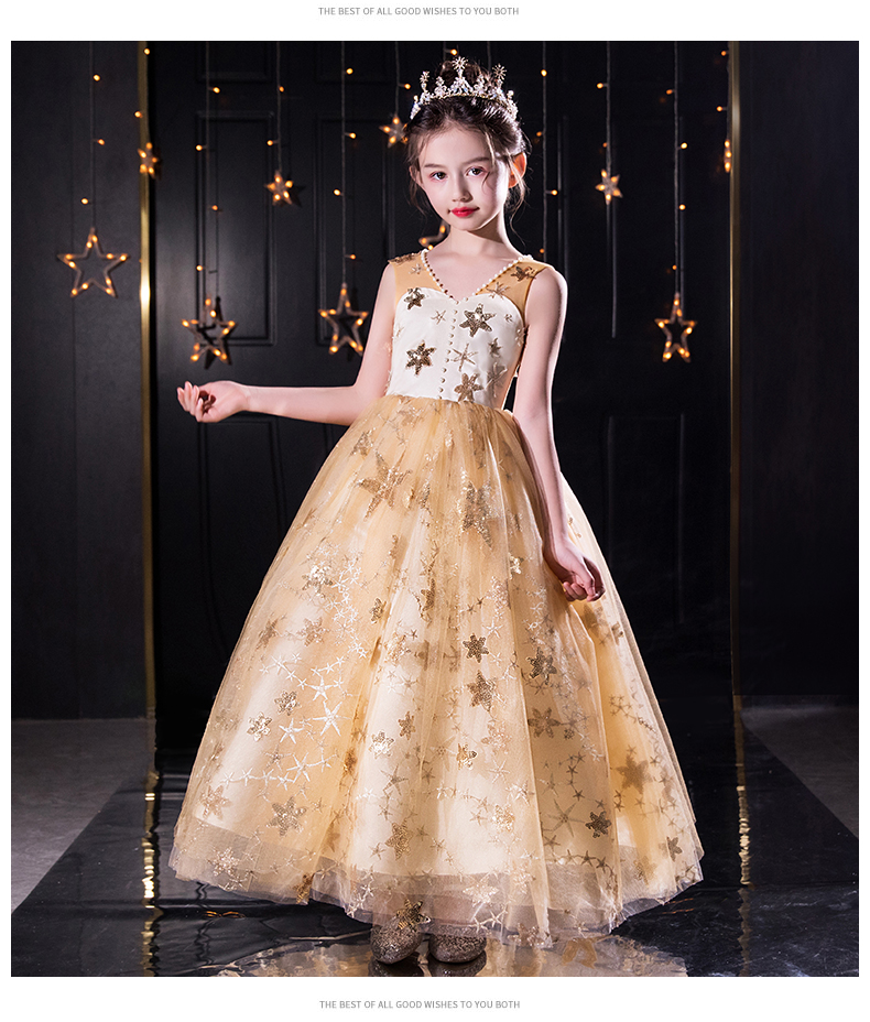 Trẻ em váy công chúa cô gái nhỏ cô gái nước ngoài fluffy hoa cô gái váy cưới nhỏ chủ catwalk trang phục buổi tối - Váy trẻ em bộ đồ bé trai cao cấp