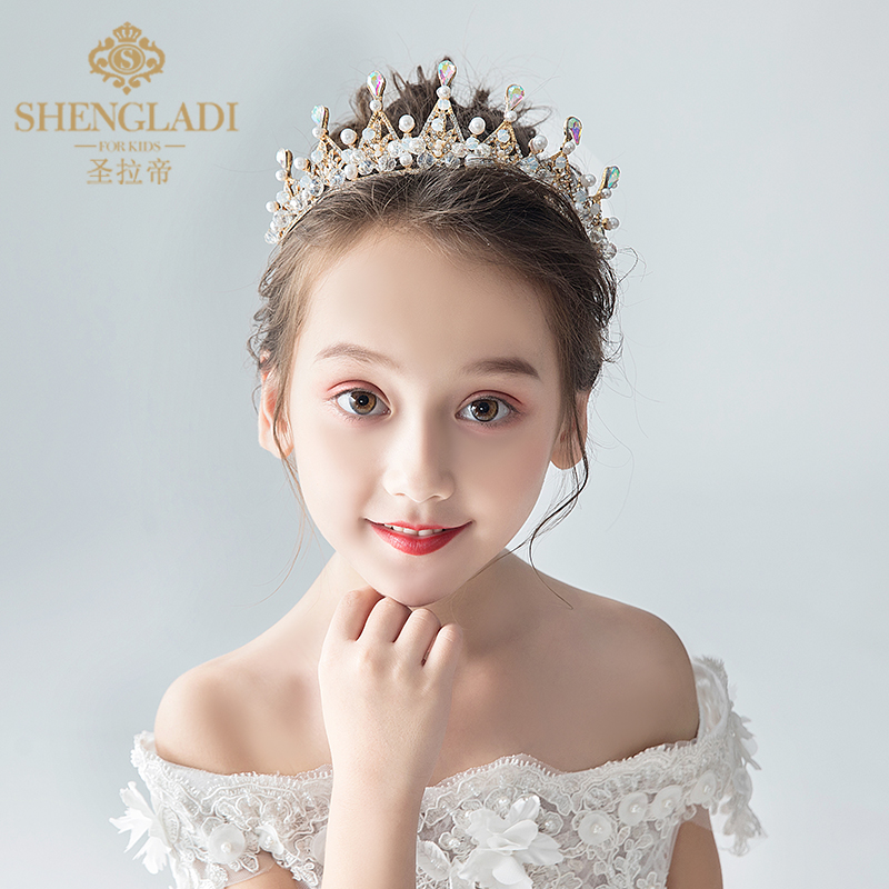 Children's Crown Tiara Princess Girls Crown Crystal Headband Gold Aisha Frozen Girls Birthday Hair Accessories