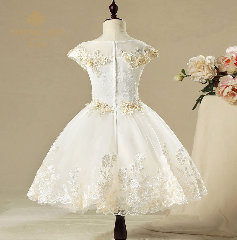 Công chúa váy cô gái đám cưới hoa cô gái pettiskirt từ vai cậu bé lớn máy chủ đàn piano trang phục con váy quan ao tre em