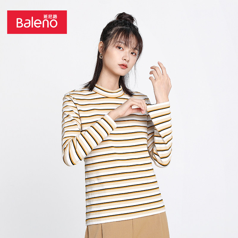 Baleno 班尼路 23年春季款 女式长袖T恤打底衫 天猫优惠券折后￥29包邮（￥79-50）圆领、半高领多色可选