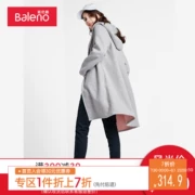 Baleno Benny Road Women Áo len dài màu rắn Áo len trùm đầu Áo len hàn quốc mùa đông W - Áo Hàn Quốc