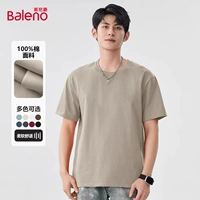 【Чистый хлопковый короткий рукав】 Светлый хаки#твердый цвет