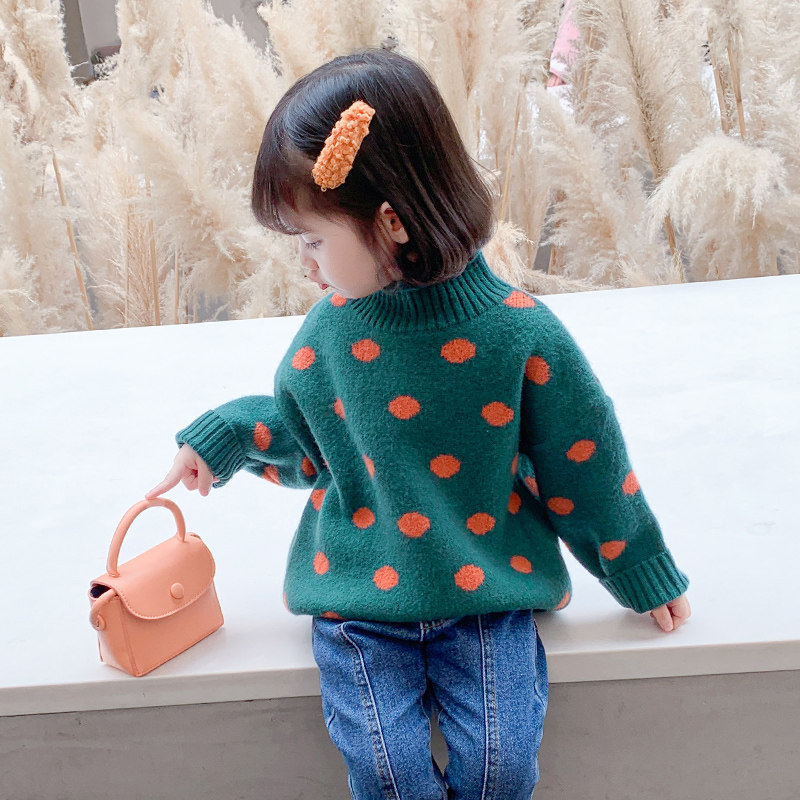Girls sweater 2023 new spring and autumn style children's foreign style pullover sweater autumn pullover bottoming shirt for children