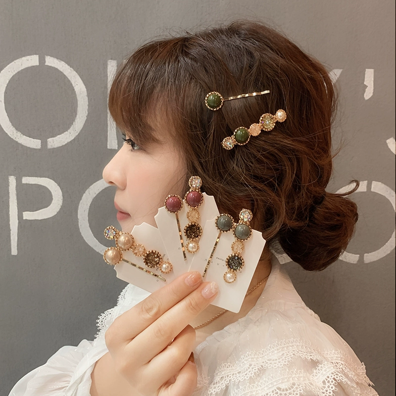 Zhini kẹp tóc nữ net đỏ mũ nón kiểu Hàn Quốc retro phong cách bangs bên clip nhân vật clip cá tính cô gái thư mục - Phụ kiện tóc