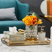 Living room coffee table soft with set set European light luxury tray tissue box ornaments modern restaurant desktop drawing paper box