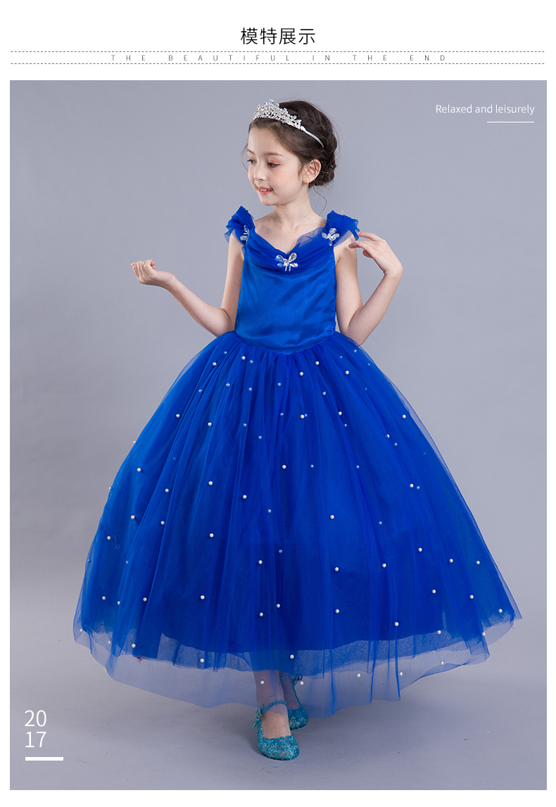 Trang phục cô bé lọ lem mới Disney Aisha sinh nhật công chúa váy cưới cô gái váy Bạch Tuyết bộ ông già noel trẻ em