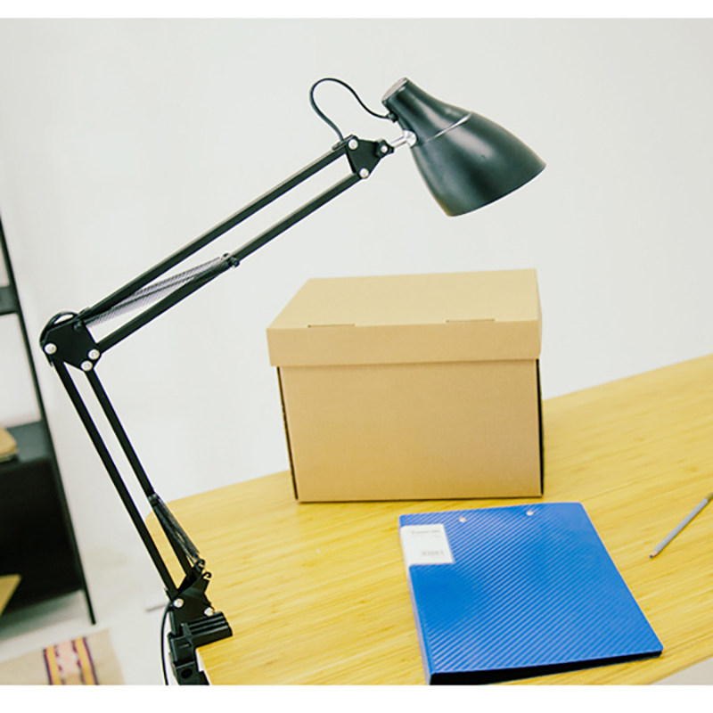 LED long arm folding protective eye working table lamp clip reading drawing beauty nail embroidered engraving anchor sloped mouth long hood