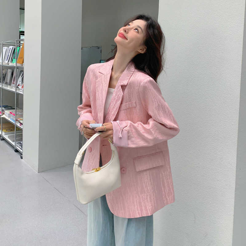 Pink Super Stylish Unique Design Blazer for Women 2026 Spring and Autumn New High-End Sweet Age-Reducing Small Suit Pink Super Stylish Unique Design Blazer for Women 2026 Spring and Autumn New High-End Sweet Age-Reducing Small Suit