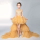 Công chúa váy cô gái đuôi bông mô hình catwalk trình diễn buổi tối ăn mặc trẻ em ăn mặc nhỏ chủ trang phục piano váy cho bé gái