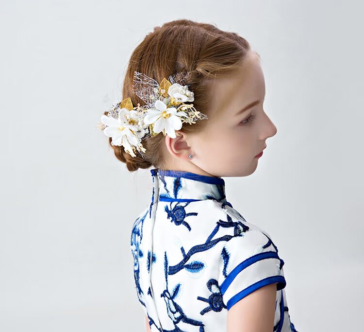 Phụ nữ hoa tiara kẹp tóc kẹp tóc phụ kiện hoa trắng hoa cô gái năm mới phụ kiện hiệu suất cô gái kẹp tóc kẹp tóc em bé