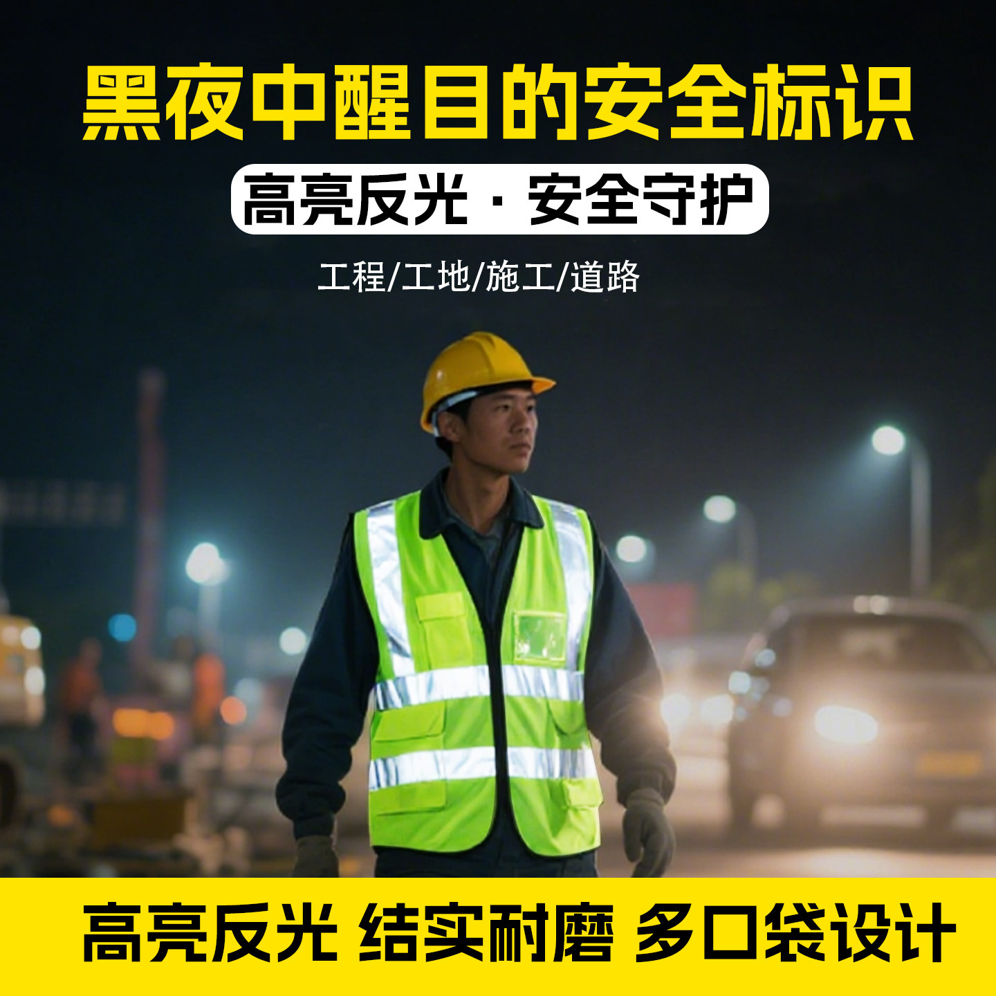 反光安全背心人力环卫反光服交通建筑施工地夜间工作服马甲