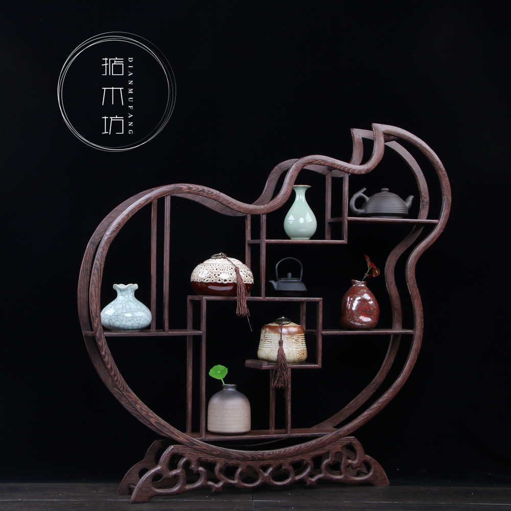 Chicken Wings Wood Small Bou Ancient Rack Teapot Shelf Red Wood Chinese Style Dorpaku Solid Wood Show Rack Swing Piece Bou Shelf Small