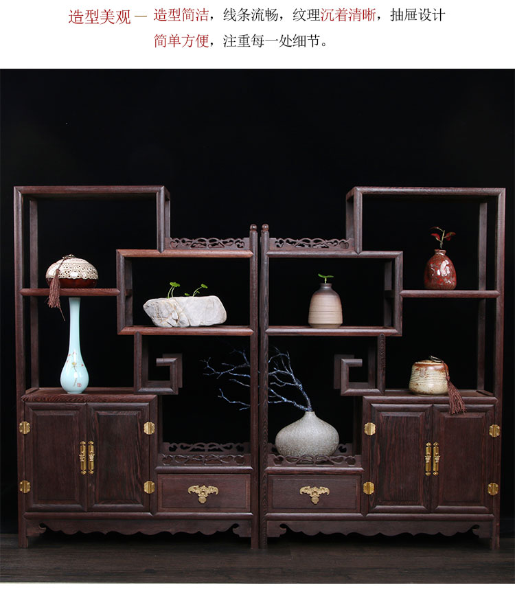 Cánh gà gỗ nhỏ Bo cổ rắn gỗ phong cách Trung Quốc bảo tàng nhiều nồi cổ kệ hiên tủ trà tủ - Kệ kệ sách cho bé