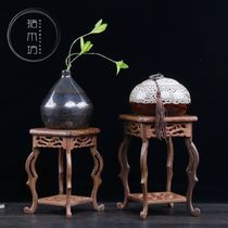 Mahogany base crafts odd stone solid wood teapot ornaments vase incense burner flower pot Buddha statue small flower stand Seahorse several