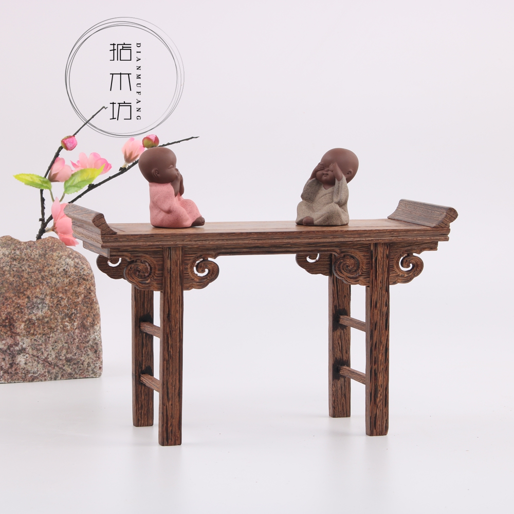 Red Wood Carving Craft Gifts Swing Accessories Base Violin Table Small Strips Case Teething for Table Micro Home Furniture Small Bill STALL