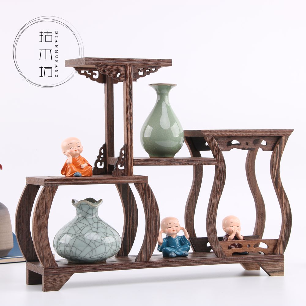 BOUTIQUE WINGS WOOD SHELF SMALL TEAPOT SEAT A SHELF CURIO CURIO BASE ###