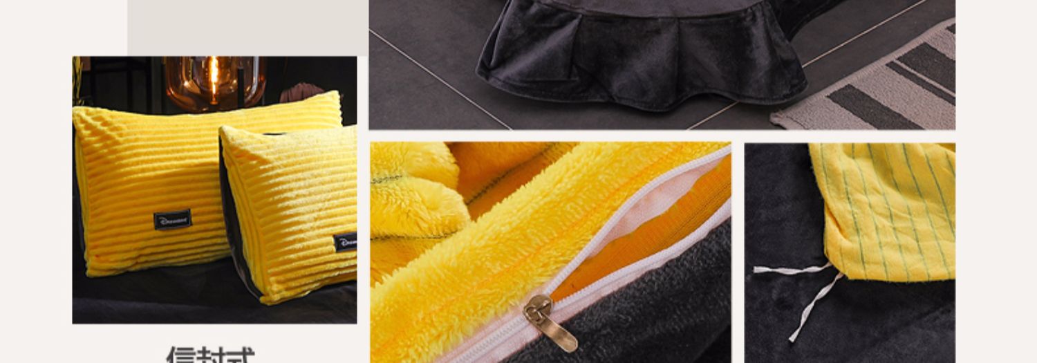 Nam Cực da lộn lông cừu nhung bốn mảnh flannel bộ đồ giường chăn tấm trải giường ba mảnh - Bộ đồ giường bốn mảnh chăn ga gối đệm cao cấp